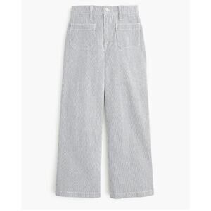 J. Crew Striped patch pocket wide leg cropped pant